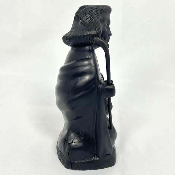 Vintage Hand Carved Ebonized Wood Kneeling ST JOSEPH / SAINT Statue 6.5" Figure - Picture 5 of 12